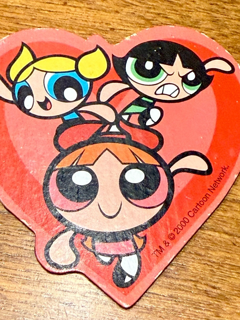 Vintage 2000 Powerpuff Girls Heart Magnet - Blossom Bubbles Buttercup Cartoon Ne